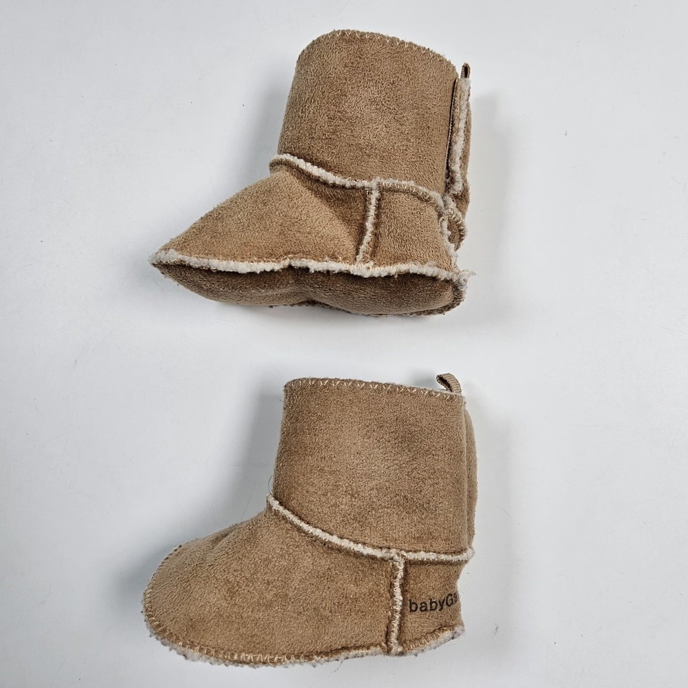 Baby Gap Shearling Brown Boots Shoes Sherpa Lined Brown 0-3 Months Infant NEW - Picture 6 of 10